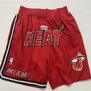 Miami Heat Shorts Mens Sm Red NBA Basketball Just Don 1996-97 Made USA Throwback
